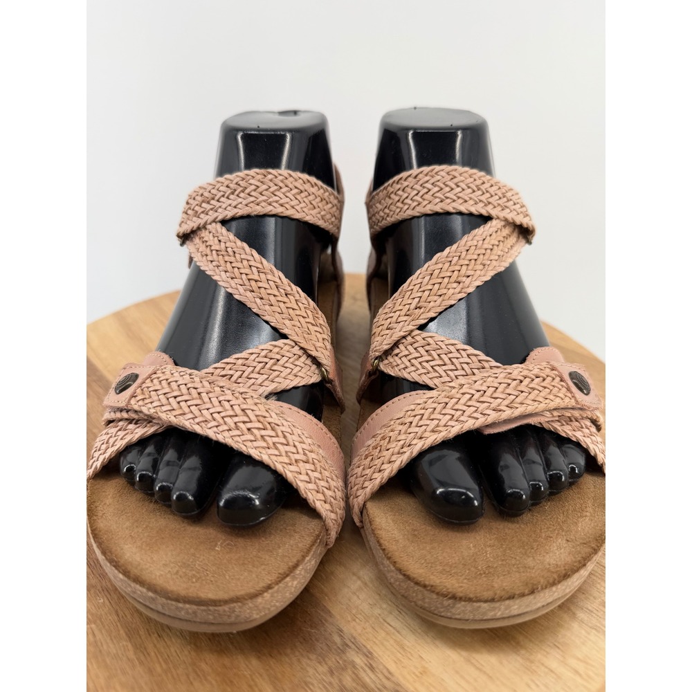 Taos Trulie Womens Dusty Pink Woven Leather Strappy Wedge Sandals Size 8-8.5 39 - Picture 4 of 11